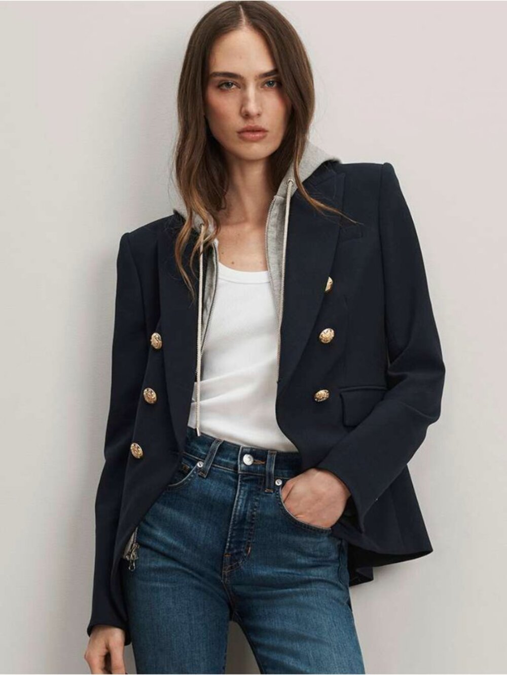 Veronica Beard Navy Miller Dickey Jacket Gold Buttons NWT